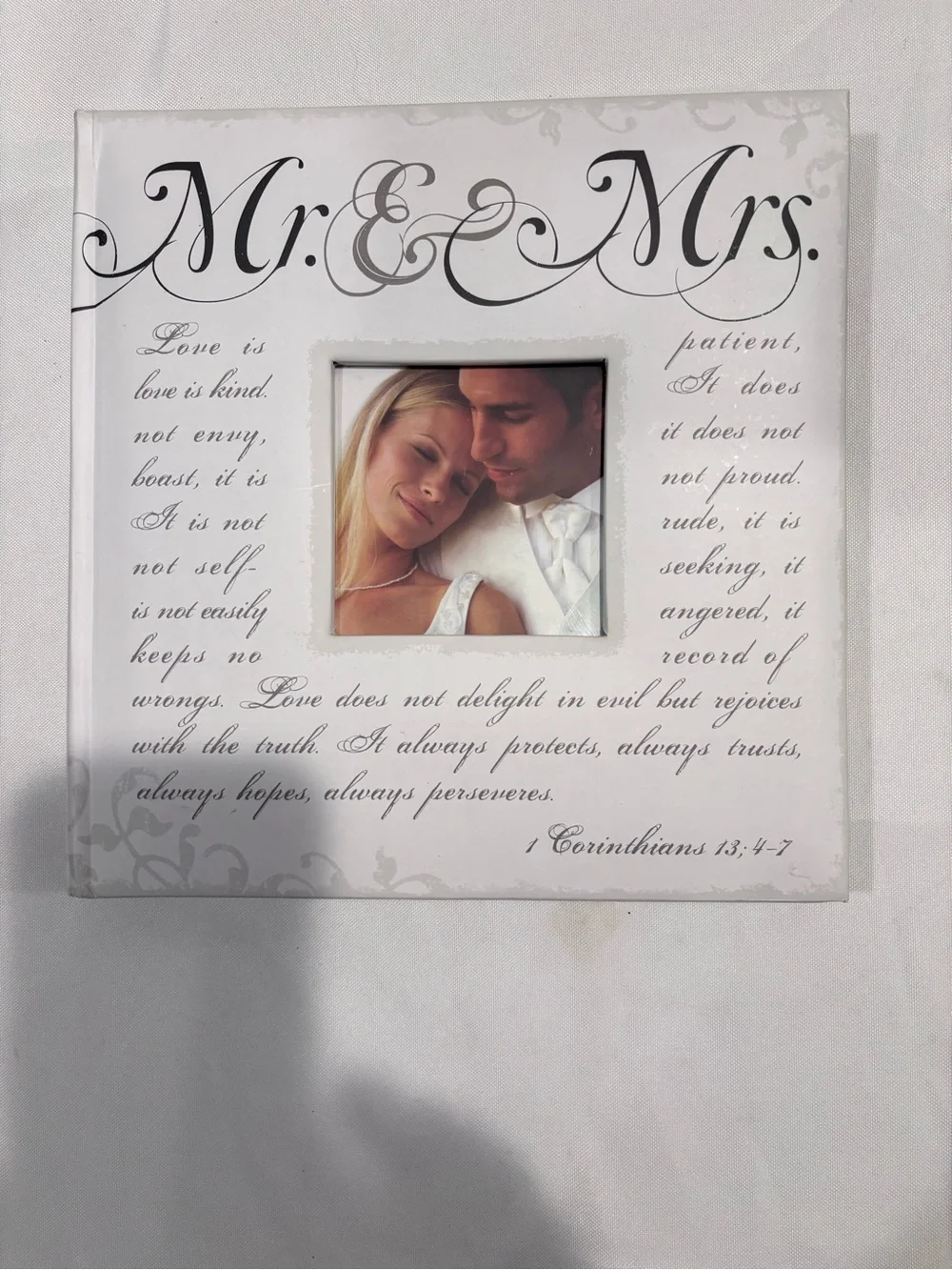 Mr. & Mrs. Decorative Photo Album- White